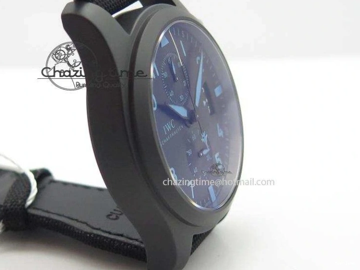 MIROTIME 0404 Comfortable Pilot Chrono IW388003 Real Ceramic ZF 1:1 Best Edition On Black Nylon Strap A 7322